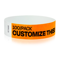 3/4" Custom Solid Color Tyvek® Wristbands (100/Pack)