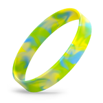 Light Blue / Lime Green / Yellow Swirl