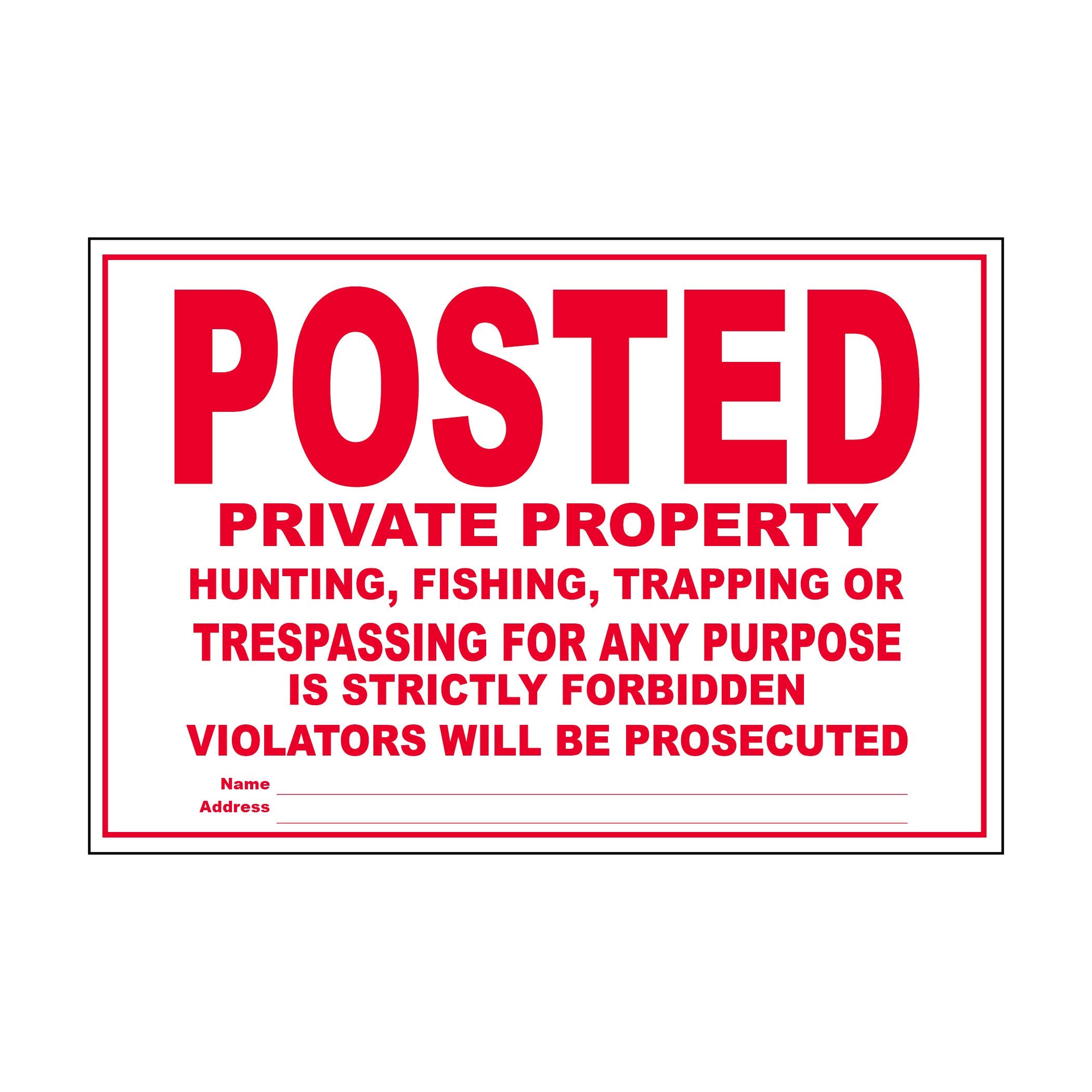 White Private Property Tyvek Signs