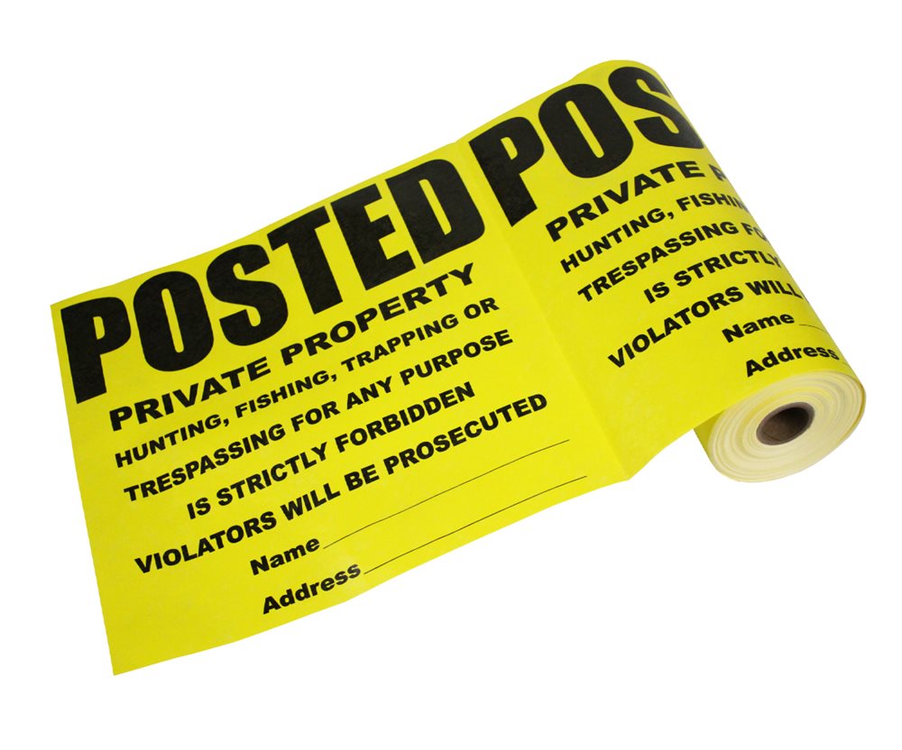 Yellow Posted Private Property Tyvek Signs