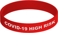 Covid-19 High Risk Red Silicone Wristband