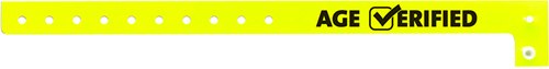 Age Verified Yellow Plastic Wristband