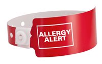 Red Allergy Alert Plastic Wide Wristband