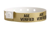 Gold Age Verified Plastic Wristbands