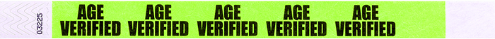 Age Verified Tyvek Wristbands