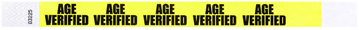 Age Verified Tyvek Wristbands